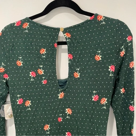 NWT Free People Green Celia Mini Dress - Picture 10 of 14